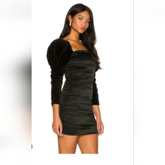 ALICE + OLIVIA KATRICE VELVET PUFF SLEEVE MINI DRESS SIZE4 - Picture 11 of 15